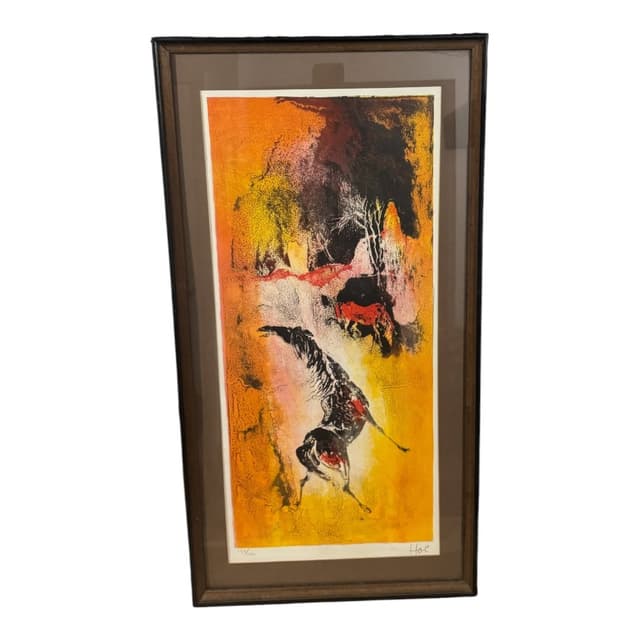 Vintage Signed & Framed 132/275 Hoi Lebadang Horse Lithograph