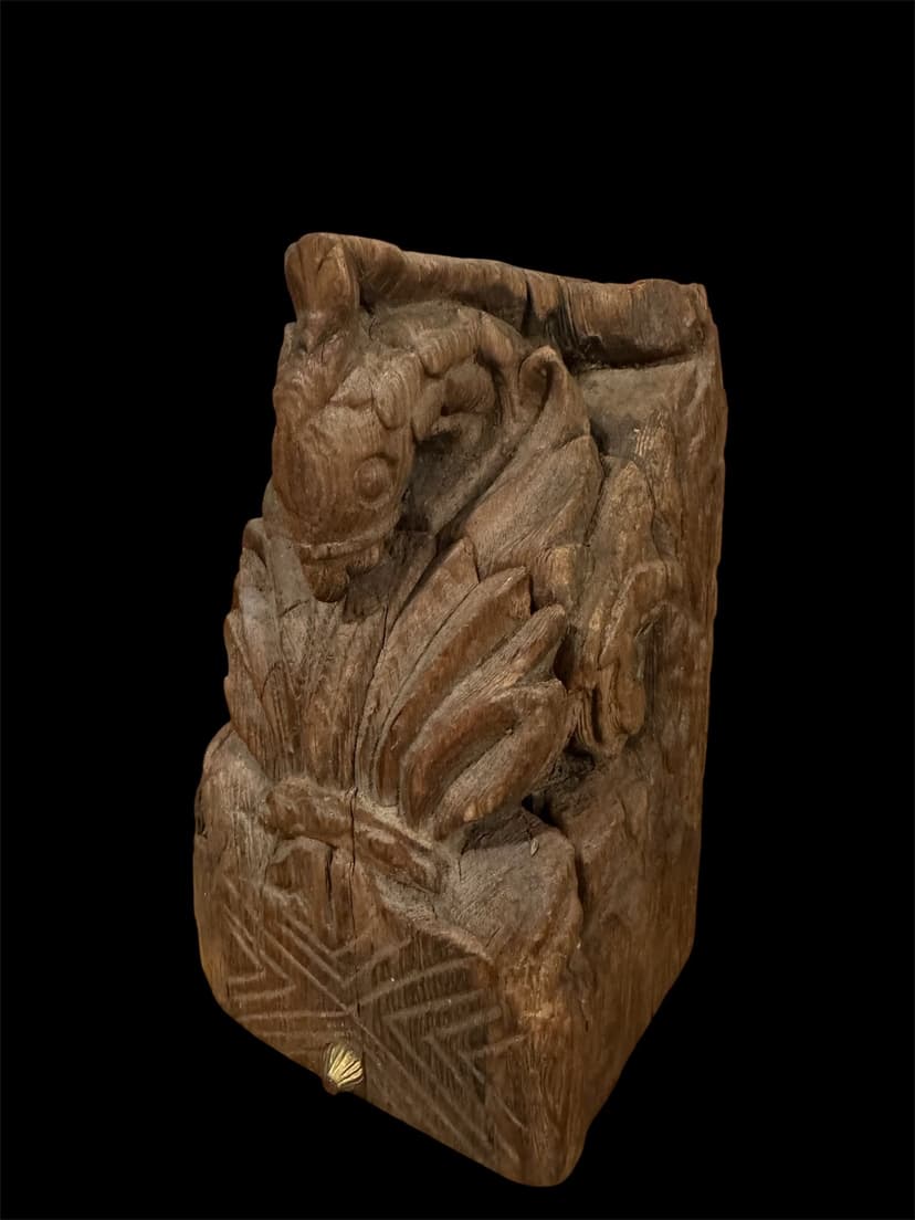 Antique Hand-Carved Architectural Salvage Trinket Box